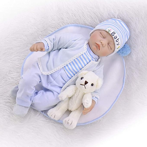 عروسک نوزاد پسر خوابیده 56 سانتی مدل ADSE Sleeping Baby Reborn Dolls ZY605724_اسباب بازی